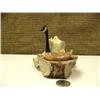 Image 1 : 4" whale bone and ivory Canadian goose sitting on vertebrae nest by Aningayou (2)