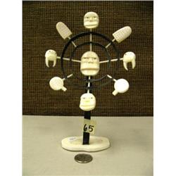 Baleen and ivory King Island spirit mask by Mark Seeganna 8.5" tall (2)