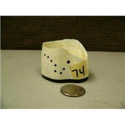 Ivory cup with baleen base by Jon Kokuluk relief carved polar bear on one side, big dipper inset in 