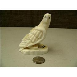 3.5" well carved ivory owl by Roger Silook #740F (2)