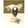 Image 1 : 7" tall king island raven mask mounted on Caribou antler (2)