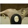 Image 3 : 7" tall king island raven mask mounted on Caribou antler (2)