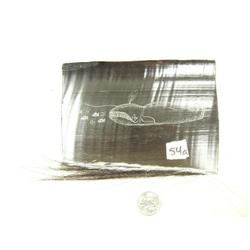 CHOICE on 2 scrimshawed baleen: whale 6.5" (2)