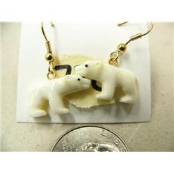 CHOICE on 6 ivory earrings by Robert Kokuluk of King Island: Polar bear