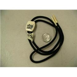 CHOICE on 2 rare scrimshawed bolo ties with ivory drops by one of AK most famous artist by Wilbur Wa