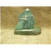 Image 1 : Fabulous Alaskan Jade clock with gold nuggets, 11" tall (3)
