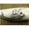 Image 2 : 4" scrimshawed whales tooth with sailing vessel and light house (3)