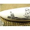 Image 3 : 4" scrimshawed whales tooth with sailing vessel and light house (3)