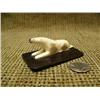 Image 1 : 2.5" fossilized ivory old style polar bear mounted on baleen circa 1960 (3)