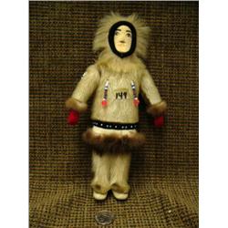 Wood faced doll by Kathryn Jones, 10" tall (74)