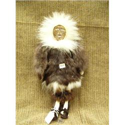 Whale bone faced doll 16" by Eva Koonock from Pt. Hope with ivory eyes and  mouth (74)