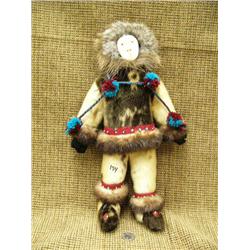 Seal skin doll with ivory face 15" tall (3)
