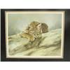 Image 1 : Triple matted and framed print signed and numbered by Annette Hartzell 422/950 of Lynx 27.5"x31.5" (