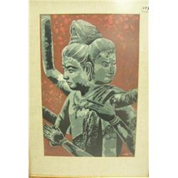 Water color of Thai statue (74)