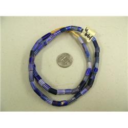 CHOICE on 3 trade bead necklaces: white and blue (3)