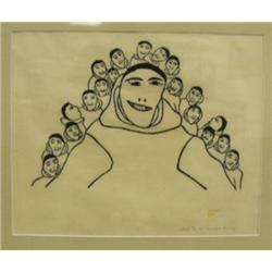 CHOICE on 3 Cape Dorset Shrink-wrapped and matted: 13"x16", "Giant" 17/50 done in1972 by Kayurwuk Ik