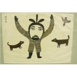 CHOICE on 3 Cape Dorset Shrink-wrapped and matted: 15"x21" "Shaman's Dance" 41/50 by "Kingmeater" (3