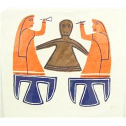 CHOICE on 4 Matted and shrink-wrapped Cape Dorset prints:  Terrifying Challenge  27/44 Oonark M. Noa