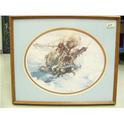 Signed and numbered print by Charlene Jefferies of woman fishing (238)