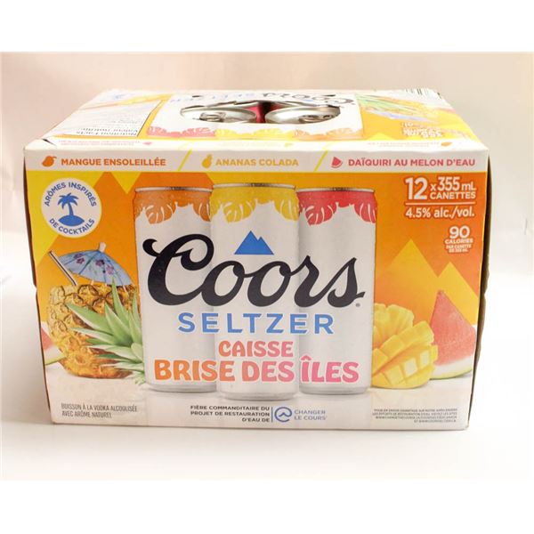 COORS SELTZER ISLAND BREEZE 12 PACK 325ML 4.5%
