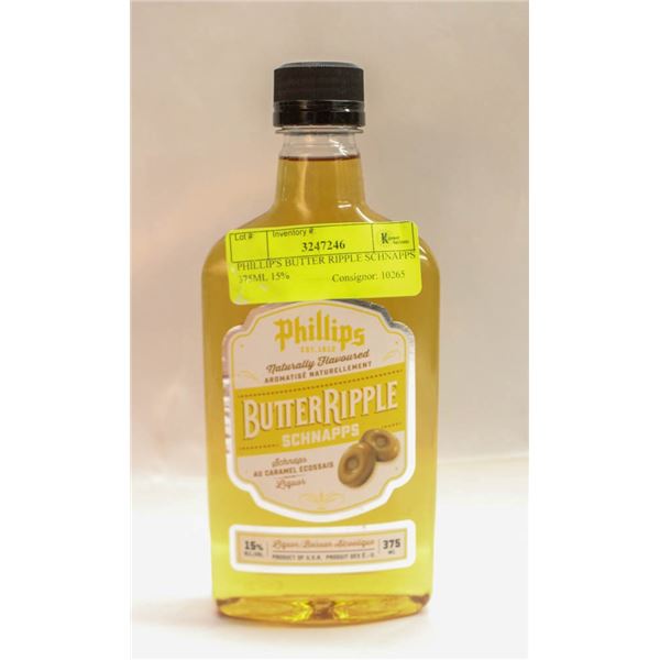 PHILLIP'S BUTTER RIPPLE SCHNAPPS 375ML 15%