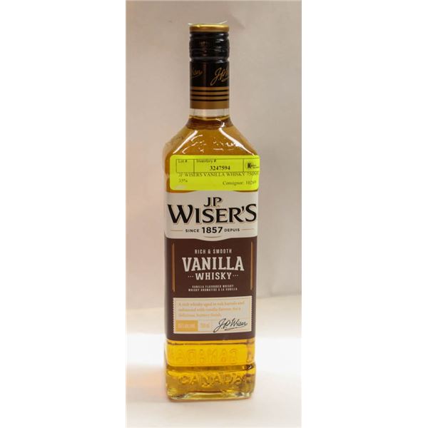 JP WISERS VANILLA WHISKY 750ML 35%