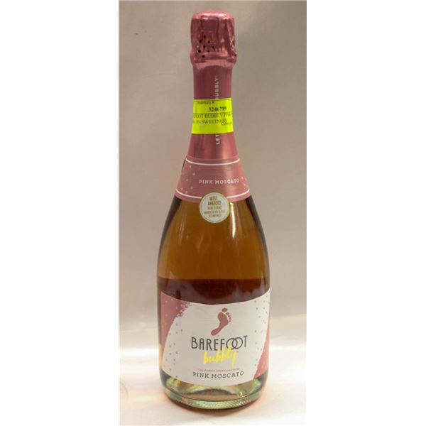 BAREFOOT BUBBLY PINK MOSCATO 750ML 8% SWEETNESS