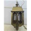 Image 2 : Antique Hanging Brass 3 Bulb Chandelier with 12ft Cord 9'' x 9'' x 26'' , 2