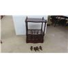 Image 1 : Victorian Rosewood Canterbury What Not Stand on Wheels 22'' x 
