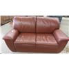 Image 1 : Leather/Leather-Style Love Seat 65'' Wide 
