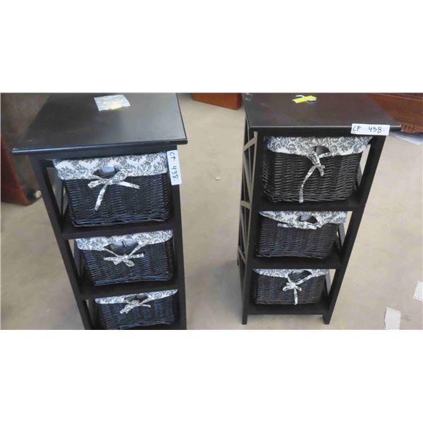 (2) 3 Drawer Wicker Organizer 30'' x 14'' x 14 1/2'' 