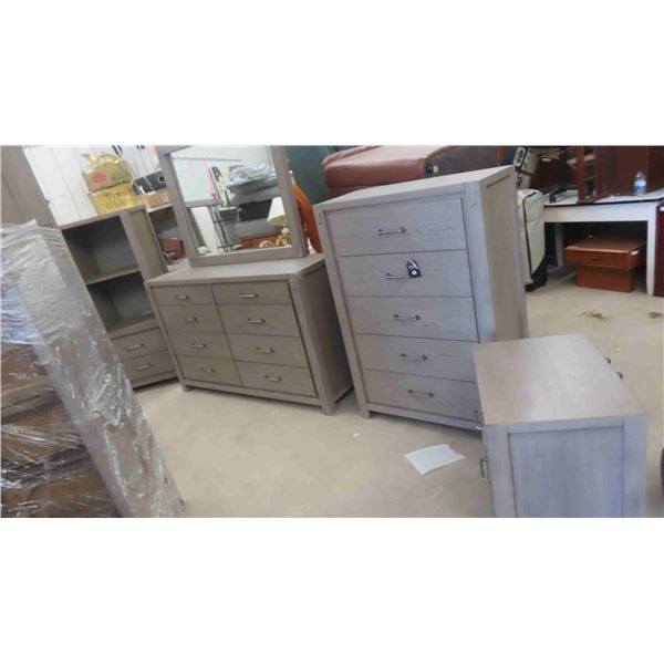 New 5 Piece Bedroom Suite : Dresser 52'' x 36'' x 18'' , Night Stand 20'' x 25'' 