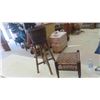 Image 1 : Wicker Fern Stand 31'' H x 12'' Across , Wicker Stool 13'' x 13'' x 13'' 