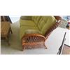 Image 3 : Sunroom Wicker Settee 60'' Wide with Coffee Table 