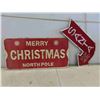 Image 1 : 2 Metal Christmas Signs 24'' x 12'' & 20'' x 12'' 