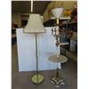 Image 1 : Floor Lamp 56'' Tall with Shade, Marble/Brass Lamp 15'' Diameter Table x 