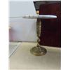 Image 2 : 2 Marble Top with Brass Stand Side Tables 15'' x 17 1/2'' H 