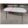 Image 1 : Vintage Kitchen Table 53'' x 30'' x 30'' H Includes Leaf, Arborite is Lifting  in Some