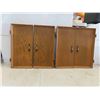 Image 1 : 4 Solid Wood Cabinet Doors Oak Finish with Hardware 12 3/8'' x 25 7/8'' 