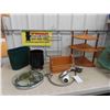 Image 1 : Corner Wood Shelf 12 1/4'' x 20'' , Shower Caddy Chrome+Glass Scale, Shower