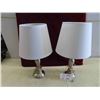 Image 1 : 2 Brushed Nickel Table Lamps with Shades 17 1/2'' Tall 