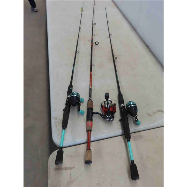 3 Fishing Rods with Reels 