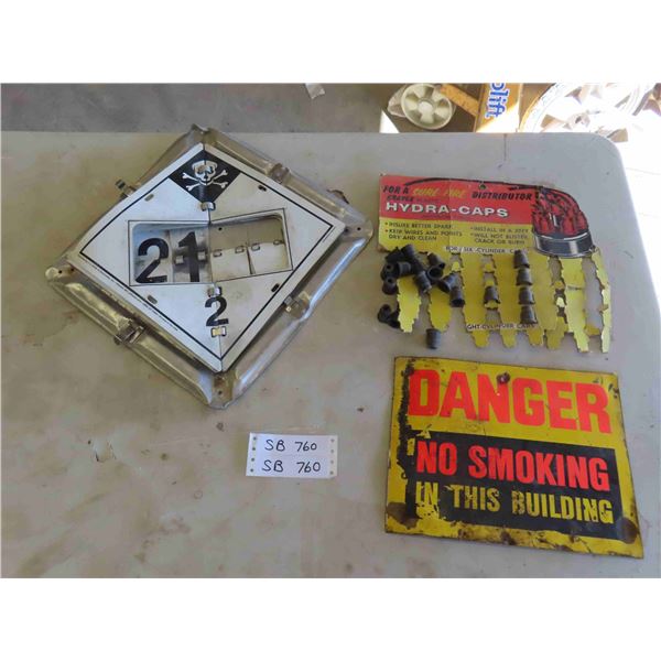 Metal Danger Sign 11'' x 8 1/2'' , Cardboard Distributor Hydra-Cap Display 