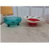 Image 2 : Colour Glass Serving Bowls, Hand Painted Candy Dish and Pitcher 