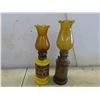 Image 2 : 6 Colourful Art Glass Vases , 2 Small Oil Lamps , 1 Piece Pink Depression