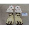 Image 1 : 4 Chalkware Pussy Cats Largest is 4 3/4'' x 7 1/4'' 