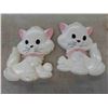 Image 2 : 4 Chalkware Pussy Cats Largest is 4 3/4'' x 7 1/4'' 