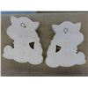 Image 3 : 4 Chalkware Pussy Cats Largest is 4 3/4'' x 7 1/4'' 