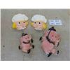 Image 1 : 4 Chalkware Largest is 9'' x 5'' 