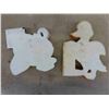 Image 2 : 2pcs Chalkware Swan and Duck with Thermometer 